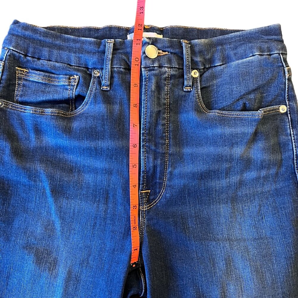 Good American Good Waist Raw Edge Skinny Jeans in Blue331 Size 10 - Picture 11 of 13